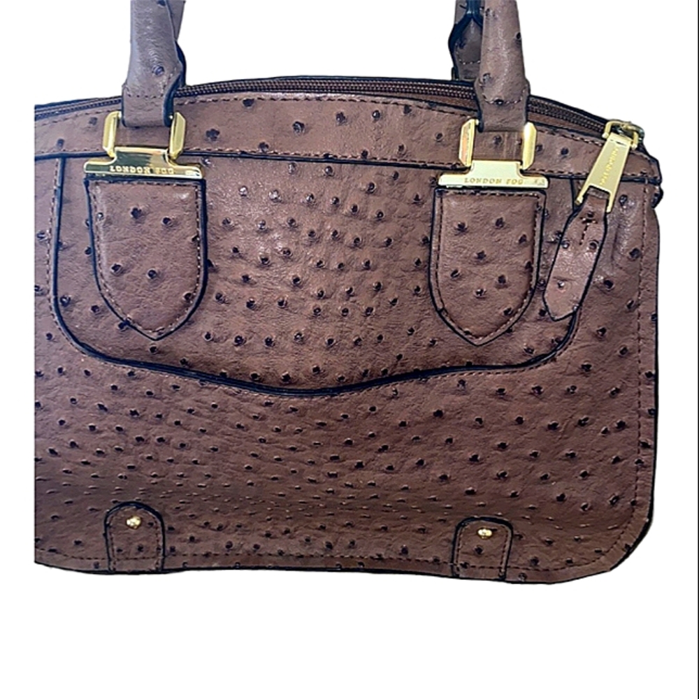 LONDON FOG TAUPE AUTHENTIC OSTRICH LEATHER PRISTINE CONDITION - Picture 3 of 11